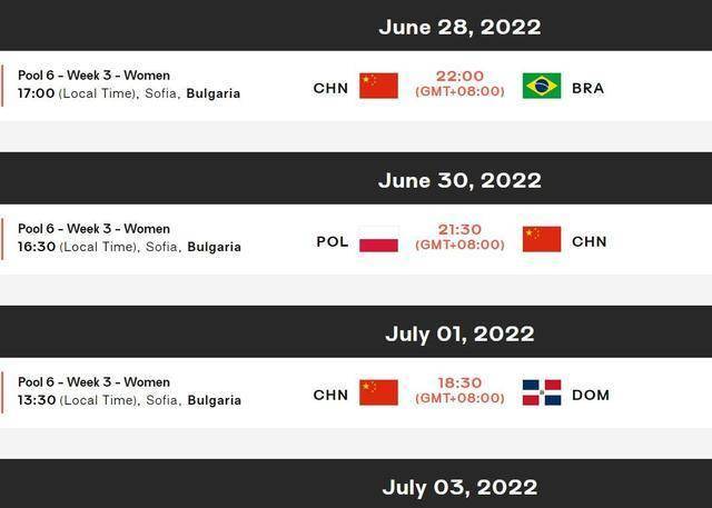 女排世锦赛2022赛程表
