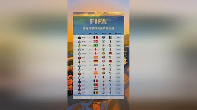 国际足联排名表的相关图片